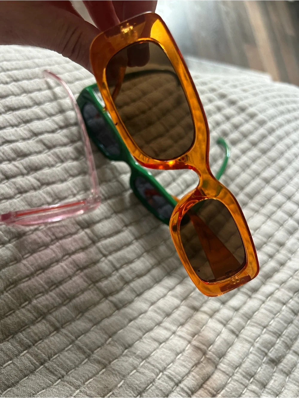 Set of Four Colored Rectangular Sunglasses - Picture 5 of 7